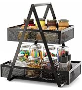 EKNITEY Tiered Snack Organizer Countertop - Metal Kitchen Counter Organizer Small Coffee Station ...