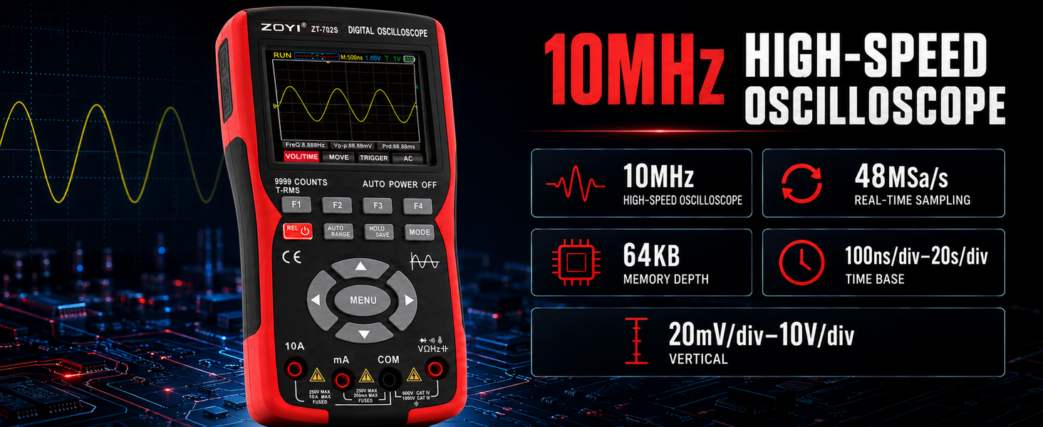 ZT-702S 2 IN 1 OSCILLOSCOPE MULTIMETER