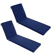 Summsun Chaise Lounge Cushions Outdoor Set of 2 - Waterproof and Fade Resistant Sun Lounger Repla...