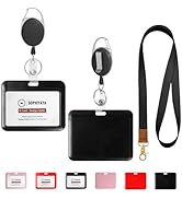 SOPHIYAYA Badge Holder and Retractable Reel with Lanyard, Hard Plastic Key Card Work Badge Sleeve...