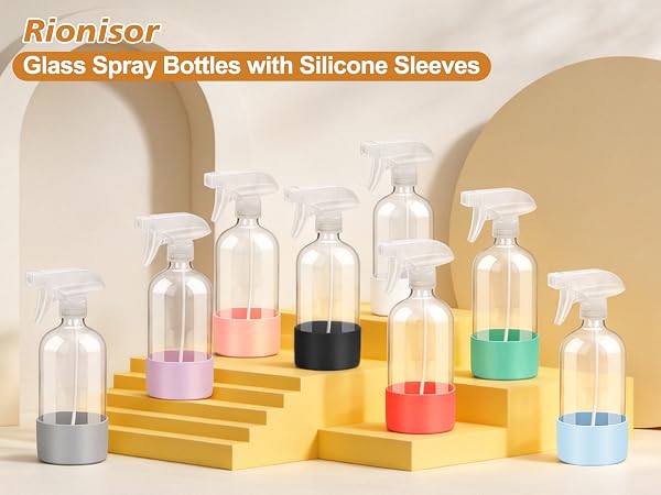 glass spray bottles with silicone sleeves