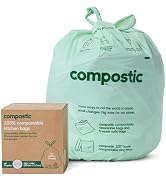 Compostic Home Compostable Trash Bags, 13 Gallon Tall Kitchen Rubbish Bags (23” x 29”), Extra Str...