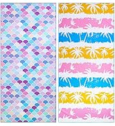 2 Pack Microfiber Beach Towel, Oversized Pool Towel 75”x 35”, Sand-Free Beach Towel, Quick Drying...