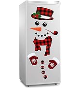 17Pcs Snowman Refrigerator Magnets | Christmas Decorations | Large Red Black Buffalo Plaid Fridge...