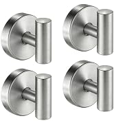 disbam Waterproof No-Drilling Suction Cup Shower Hook, Brushed Nickel | Strong Vacuum Hold | No W...
