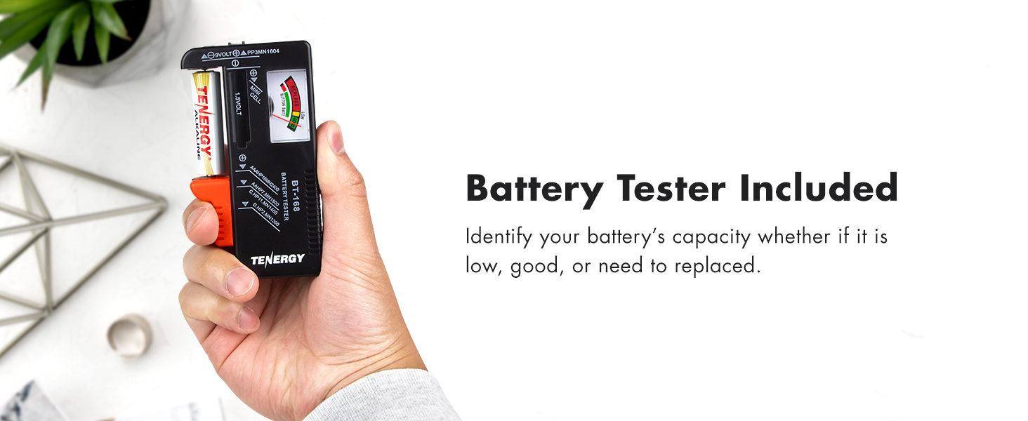 Includes battery tester to find out if your batteries have power or need to be replaced