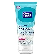 Clean & Clear Oil-Free Deep Action Exfoliating Facial Scrub, Cooling Daily Face Wash With Exfolia...