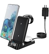 Black Wireless Charger with Fast Charging Block and 3 Feet USB C to USB C Cable for iPhone14/13/1...