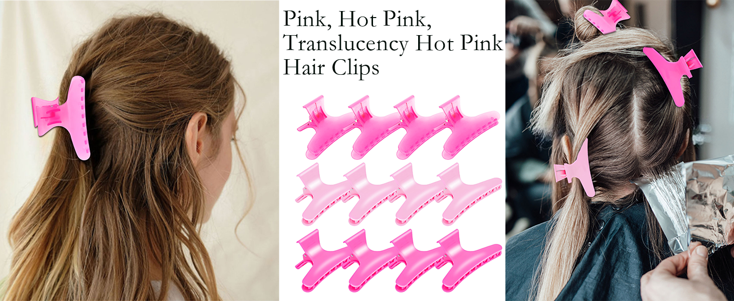 PINK hair clips