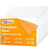 (12 Pack) 0.04"(1mm) Thick Clear Acrylic Sheets, 8X10 Plexiglass Sheets for Craft, Sign Blank, DI...
