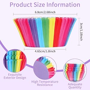Rainbow Cupcake Liners