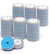 36 Pack Disposable Toilet Brush Refills - Preloaded Cleaning Fluid Sponge Heads with Scouring Pad...