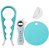 Jar Bottle Opener for Weak Hands,4 &5 in 1 Multi Function Non-Slip Can Lid Opener Tools with Sili...