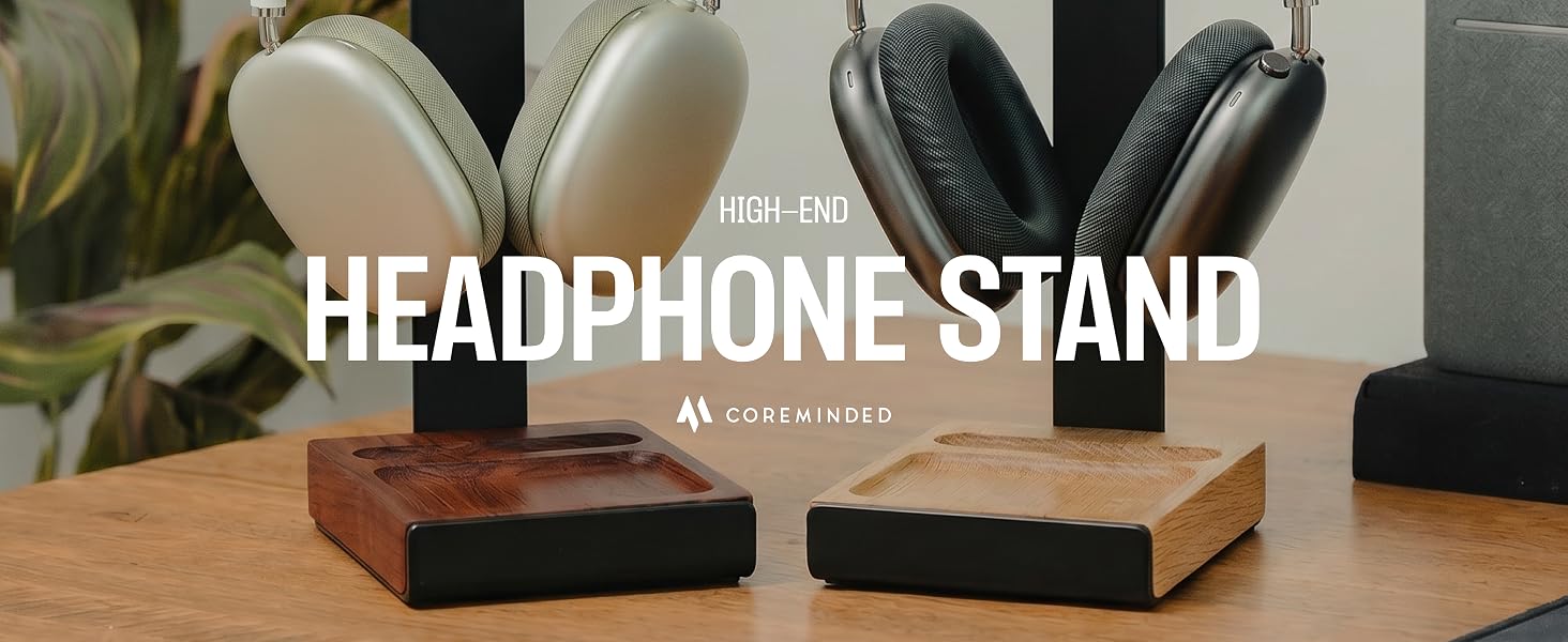 wood headphone stand