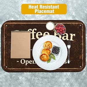 Vintage Coffee Bar Coffee Drying Mat 12" x 19"