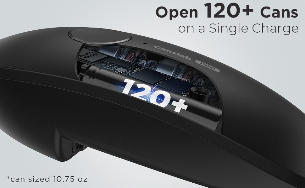Rechargeable can opener open 120 cans on a single charge