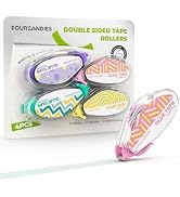 Four Candies Glue Tape Roller, Double Sided Tape for Crafts Scrapbooking, 32.8ft x 0.31in Adhesiv...