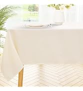 smiry Rectangle Table Cloth, Waterproof Anti-Scratch Polyester Tablecloth, Decorative Washable Fa...