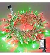 Hopolon Christmas Lights Outdoor Indoor,Red and Green 100 Led Christmas String Lights,33FT Extend...
