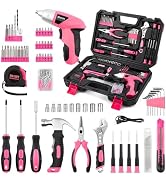 Wrenzo 151PCS Pink Drill Set, 3.6V USB Cordless Drill & Home Tool Kit | Cordless & Rechargeable, ...