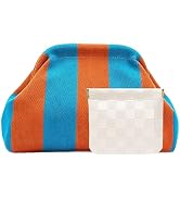Vpoofree Clutch Purses for Women,Woven Crochet Bag&Cosmetic Bag Dumpling Striped Cloud Purse Even...