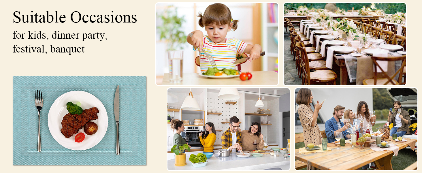garden party indoor outdoor dinner party placemats easy to clean restaurant bar