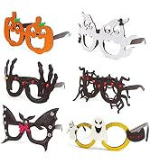 CCINEE 6 pcs Halloween Glasses Frames Ghost Pumpkin Bat Eyeglasses Costumes Eyewear for Kids Hall...