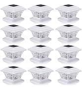 AEFRELEOHT Solar Post Cap Lights, Warm White & RGB Automatic Cycling & Fixed RGB Color, 9 Colors ...