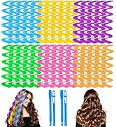 YEVYO 30 Pcs Heatless Hair Curlers Wave Curls Styling Kit with 2 Pcs Styling Hooks, No Heat Hair ...