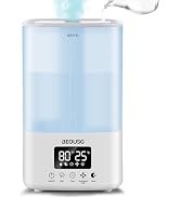 BEOUSG 5L Top Fill Ultrasonic Humidifier,Mist Humidifiers with Timer & Humidity Control for Bedro...