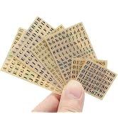 6 Sheets Small 0.12 Inch Alphabet Number Stickers Glitter Alloy Self Adhesive Letters Stickers Ar...