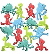 ArtCreativity Mini Bendable Dinosaur Toys for Kids, Set of 48, Anxiety Relief Toys in 4 Colors, G...