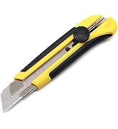 25MM Heavy Duty Utility Knife, Box Cutter SK-5 Retract Blades, Snap-Off Cutters with Rubber Grip ...