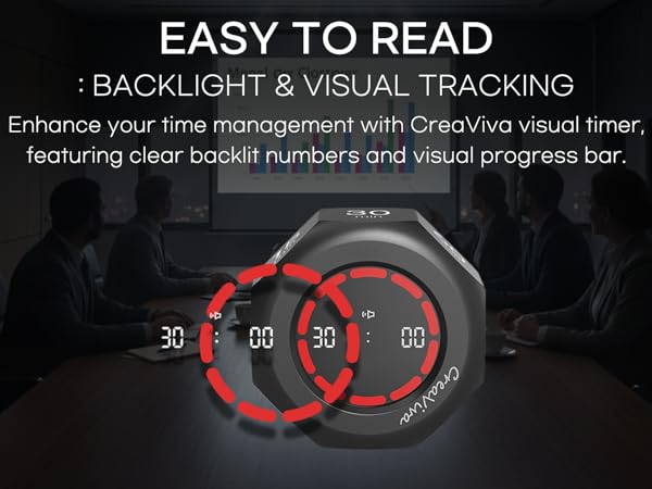 CreaViva Digital Visual Timer Backlight and visual tracking times