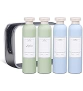 ASEVAT 8.8 oz/4 Pcs Leak Proof Travel Bottle with Flip Cap, Shampoo and Conditioner Bottle Set, R...