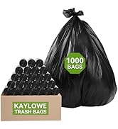 KAYLOWE Small Trash Bag,4 Gallon Bathroom Trash Can Liners 1000 Count Mini Garbage Bags for Bathr...