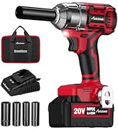 AVID POWER 1/2 Impact Wrench Brushless, 20V Cordless Impact Gun w/ 3 Variable Speed, Max Torque 3...
