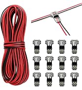 1-Pack 65.6ft 22/2 Electrical Wire and 12-Pack 3 Way T Tap Connectors | Quick Connect Wire Connec...
