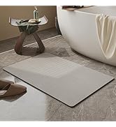 Mecko Bath Mat Rug, Rubber Non-Slip Quick Dry Absorbent Thin Bathroom Rugs Fit Under Door Bathroo...