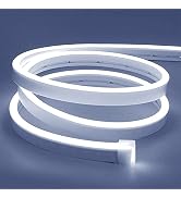 Lamomo White Led Strip Lights, 16.4ft/5m Neon Light Strip, 12V Flex Waterproof Neon LED Strip Sil...