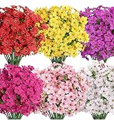 Alupssuc 20 Bundles Artificial Flowers for Outdoor Indoor Decoration, UV Resistant No Fade Fake P...