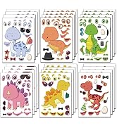 24 Pieces Make Your Own Dinosaur Stickers for Kids Toddlers with Dinosaur System DIY Craft Kids P...