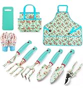 Garden Tools Set, JUMPHIGH 10 PCS Heavy Duty Gardening Tools Includes Hand Trowel Rake Weeder Pru...