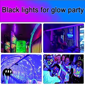 Black lights for glow party