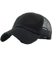 KBETHOS Vintage Washed Distressed Cotton Dad Hat Baseball Cap Adjustable Polo Trucker Unisex Styl...