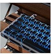 Hkfos XVX Shine Through PBT Keycaps, Black Prism Keyboard Keycaps, Side Printed Translucent Keyca...