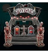 Arosche Halloween Trunk or Treat Car Decorations Kit for SUV Tombstone Theme Cemetery Graveyard H...