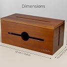 LIDZORA wooden cable box with dimensions 12.6 x 5.9 x 5.9 inches