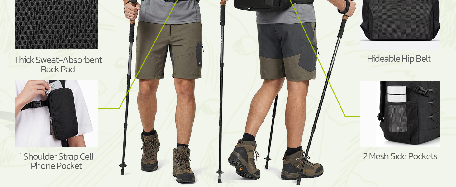 Hide the lumbar support on this TILYMOL travel backpack. Transforms from hiking gear to city style