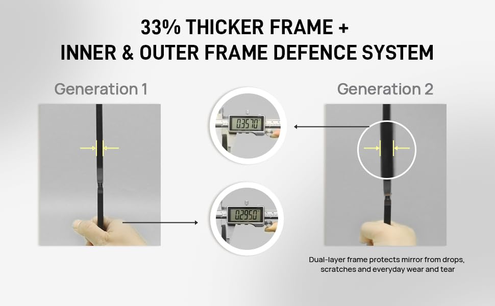 lightweight handheld mirror with handle